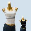 European Goods Alphabet Knitting Camisole Women's Inner Wear Base Summer Outwear Silm Short Sleeveless Beauty Back Casual Tops