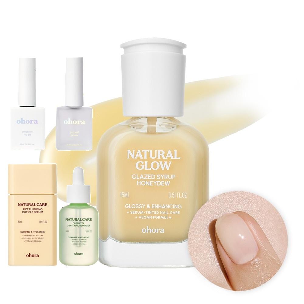 OHORA Glazed Syrup Nail Strengthener Honeydew Edition Nail Care Set with Optional Nail Essentials
