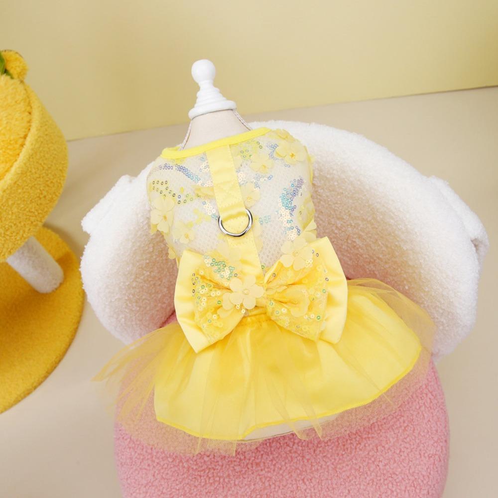 Soft Summer Pet Princess Skirt Sweet Dog Vest Harness Cat Apparel Dog Dress  Spring