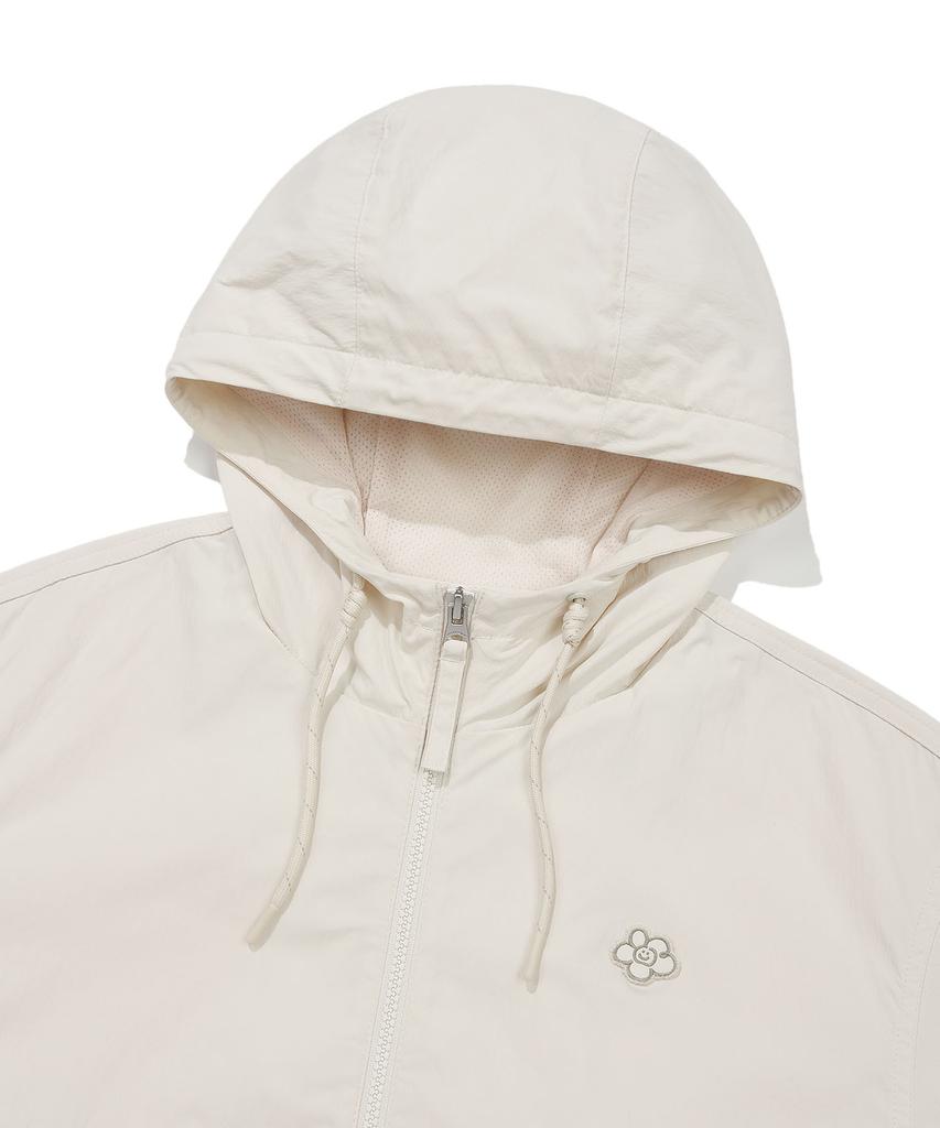 Wacky Willy Women'S Nylon Hooded Windbreaker Cream