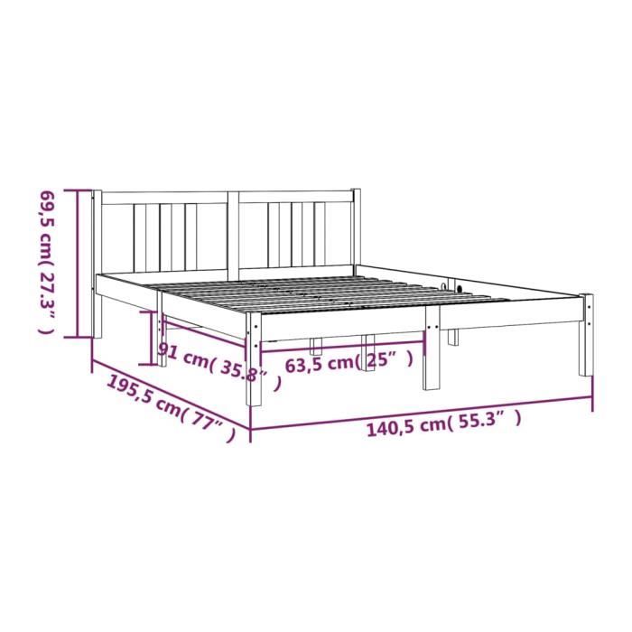 VidaXL Bed Frames Solid Wood 135x190 Cm Double 814859