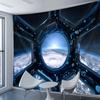 Large Space Tapestry Wall Hanging Galaxy Earth View Sci Fi Cosmic Decor Art Poster for Bedroom Living Room