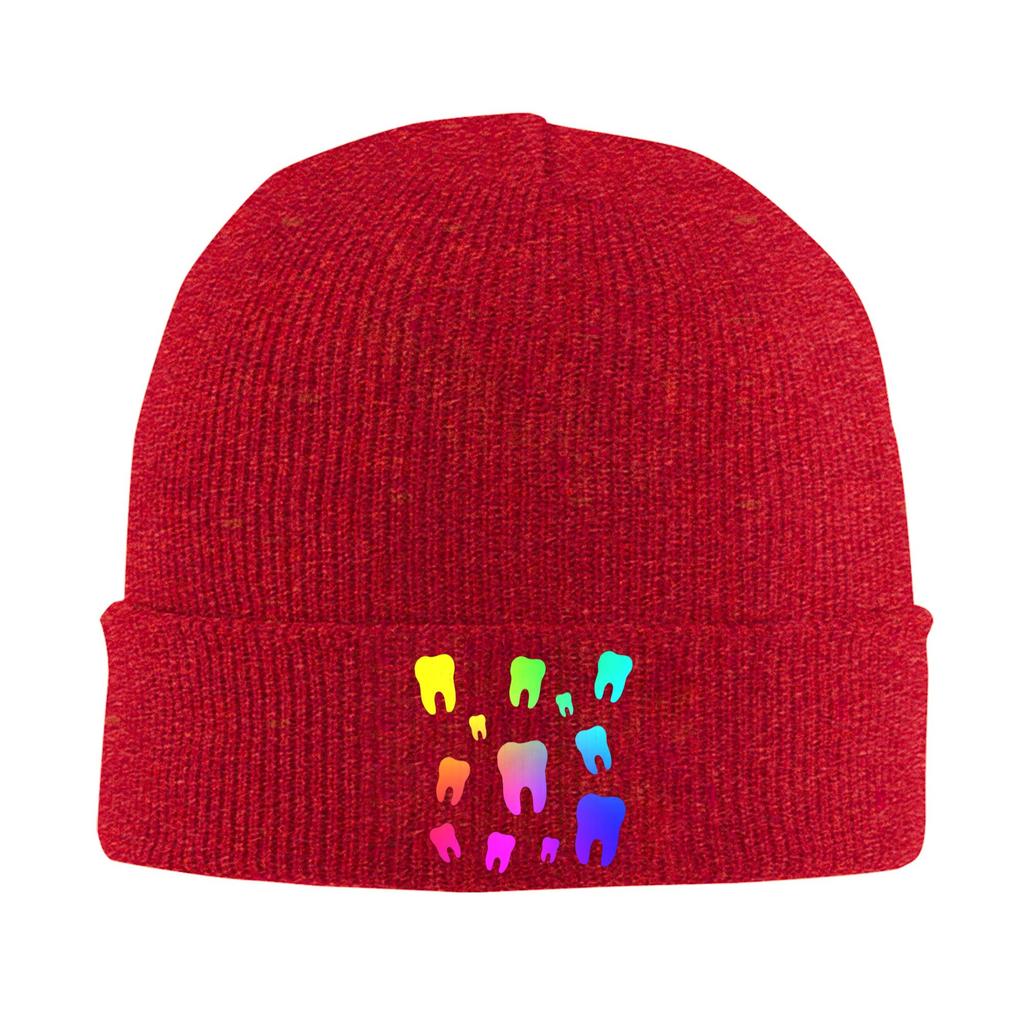 Rainbow Teeth Warm Knitted Cap Winter Knit Bonnet Hat Skullies Beanies Hip Hop Caps for Unisex