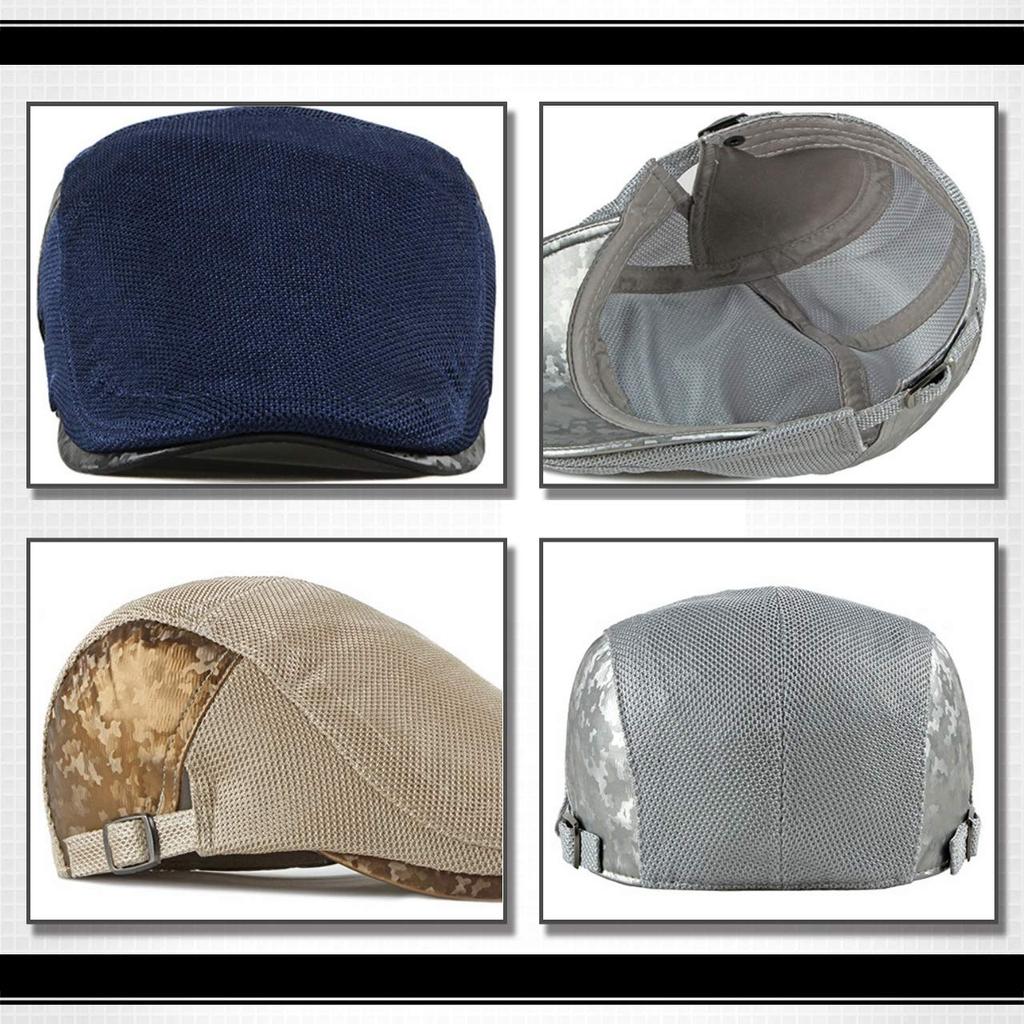 WHITE FANG Hunting Cap Camouflage Mesh Hat Cap Sports Golf Casual CA418 Men's (01 Black)