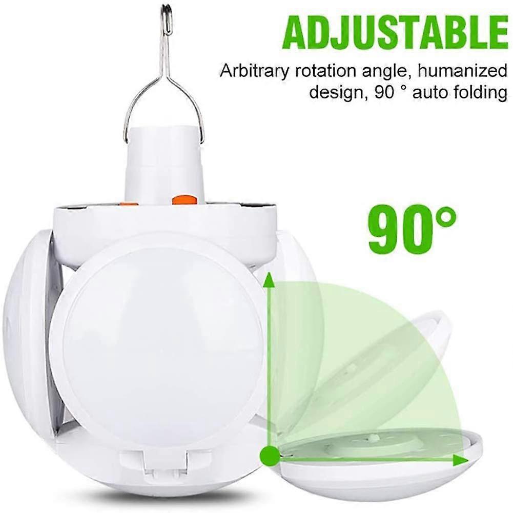 LED Folding Football Bulbs,Solar Camping Light with LED Lantern Hanging Hook,Portable Tent Lamp Rechargeable EU plug
