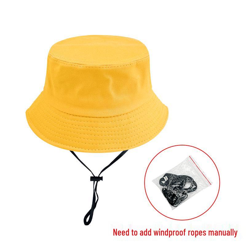 Children's Adjustable Solid Color Cotton Bucket Hat - European & American Style for Boys and Girls