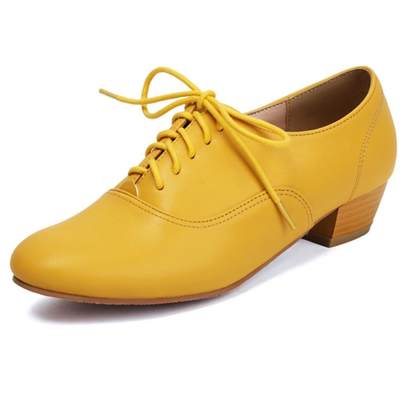 

Women s Low Heels Loafers Shoes 2025 Spring Fashion Black White Yellow Short Heeled Party Walking Footwear Shoes Female Pumps 35 жовтий