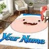 Custom 1Pc Custom Cartoon Name Label Flannel Personalized Rug Non Slip Floor Mat Soft Carpet for Living Bedroom Office Home Decor Gift