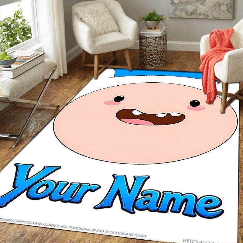 Custom 1Pc Custom Cartoon Name Label Flannel Personalized Rug Non Slip Floor Mat Soft Carpet for Living Bedroom Office Home Decor Gift