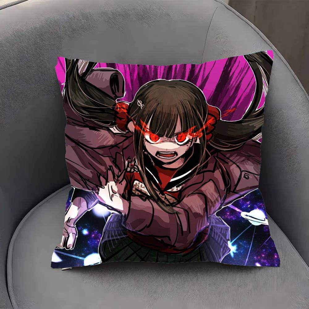 

Harukawa Maki Anime D-Danganronpa Pillow Case Fashion Square Pillowcase Bedroom Sofa Room Ins Decoration Leisure 12x12Inch