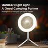 Led Light Cordless Ceiling Fan Tripod Stand Electric Air Cooler Portable Camping Fan  Outdoor