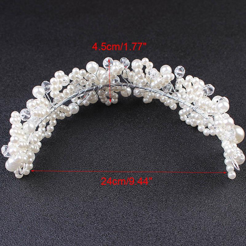 Bridal Wedding Headband Crystal Flower Tiara Crown Pearl Rhinestone Hair Band