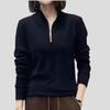 Spring and Autumn Women's Stand Collar Plus Size Fleece Base Shirt  Warm Solid Color Pullover Long Sleeve T-Shirt Outwear