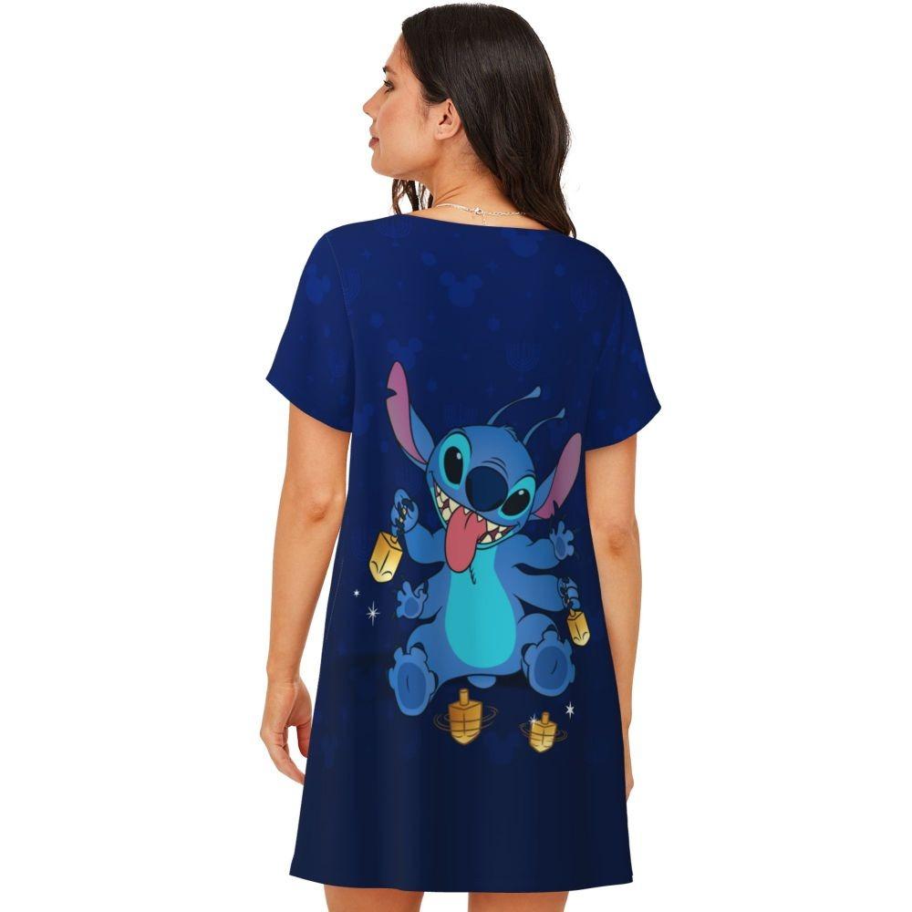 Damskie sukienki do spania z krótkim rękawem, luźne, o swobodnym kroju, T-shirty, odzież nocna, ubrania domowe, koszule nocne, sukienki do wypoczynku