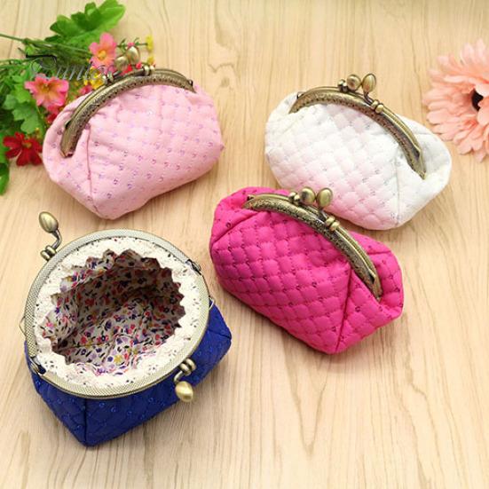 Women Fashion Rhombic Pattern Wallet Card Coin Purse Clutch Handbag Mini Bag