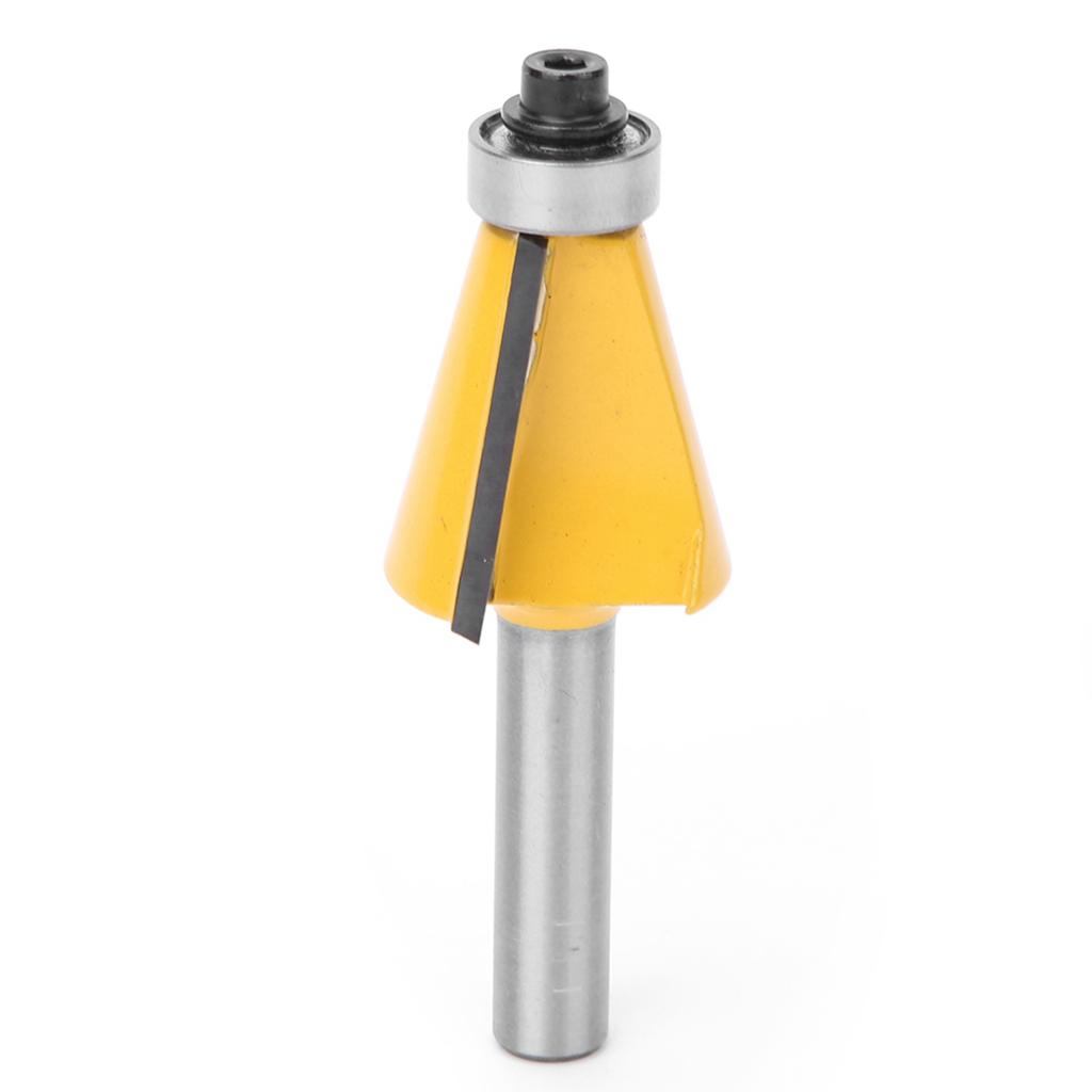 8mm Shank Chamfer Bevel Edging Router Bit with Bearing Woodworking Milling Cutter15 Degrees