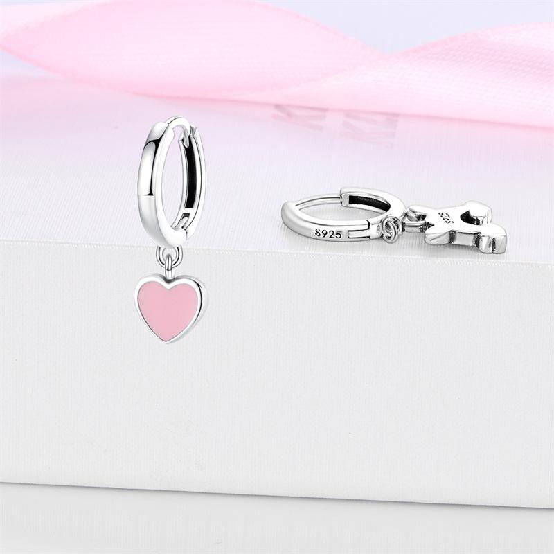 Earrings Niche High Sense S9 Sterling Silver Asymmetric Dream Rainbow Love Earrings Light Luxury Generation