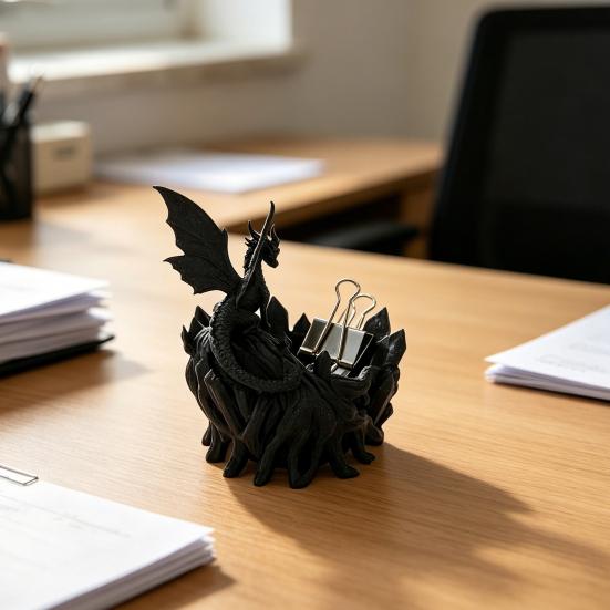 Dragon-shaped Miscellaneous Bowl Fantasy Crystal Cave Dragon Decor Storage Dish for Keys Coins