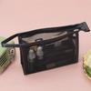 Mesh Transparent Makeup Bag Large Capacity Portable Lipstick Storage Bag Simple Style Toiletries Bag Cosmetic Storage