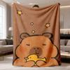 2026 New Flannel Blanket 1pc Comfortable Cartoon Bear Flannel Blanket - Soft And Lightweight All-Season Throw for Sofa, Bed, Travel & Camping - Adorab