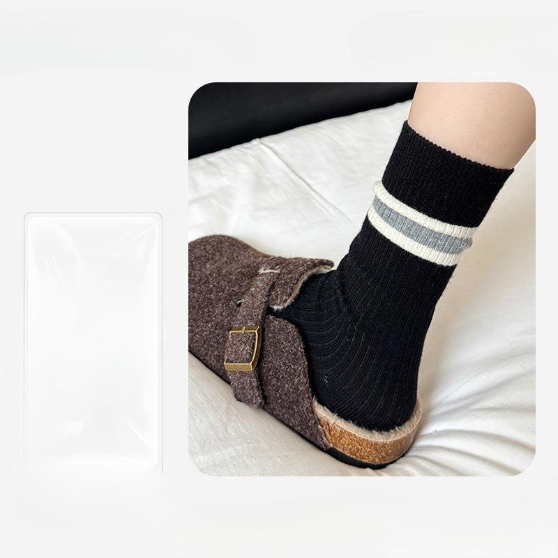 Women's Autumn and Winter Striped Color Contrast High Tube Pile Socks