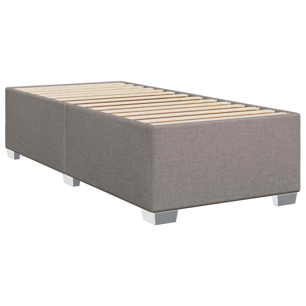 Boxspring Bed with Mattress and Headboard Taupe 80 x 200 cm Fabric