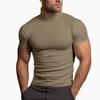 2024 Summer Men's Solid Color Short-Sleeve High-Neck T-Shirt