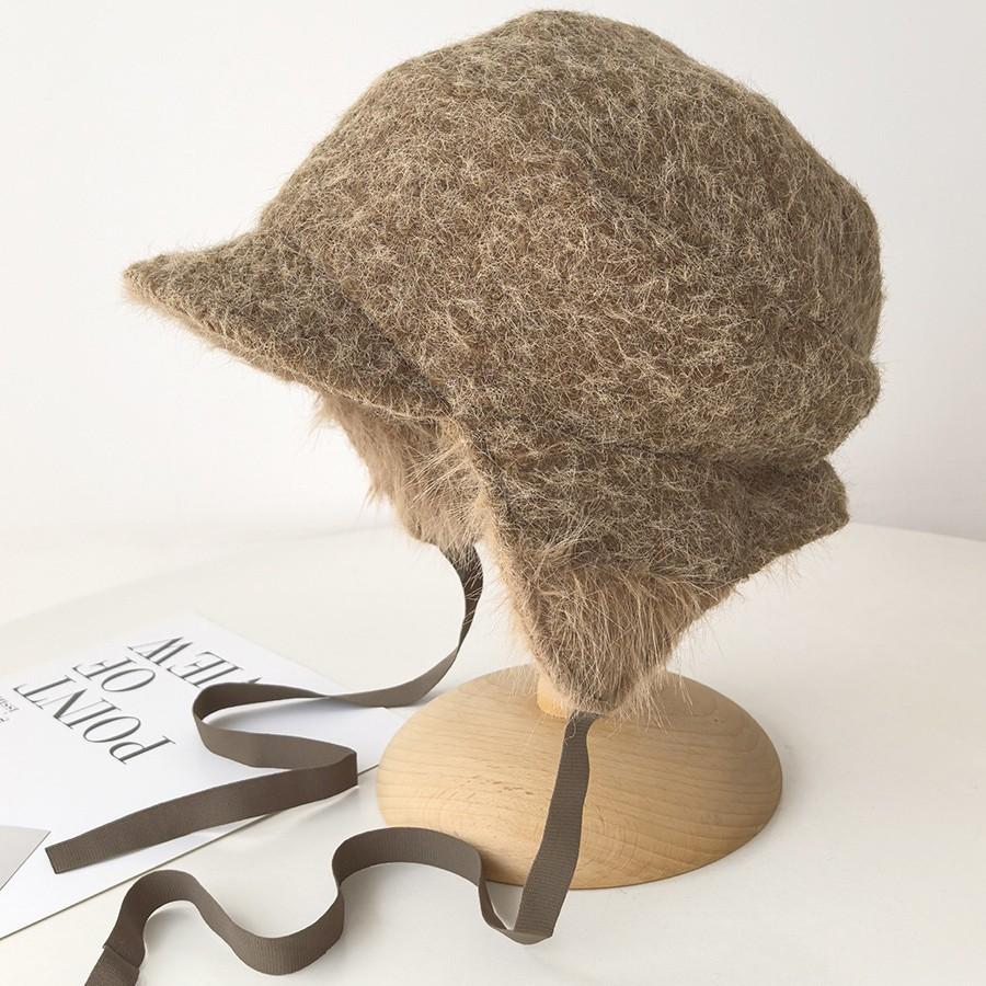 Japanische Fellmütze Warmer Ohrenschutz Radmütze Damen Herbst und Winter Outdoor Lei Feng Mütze Verdickte Kalte Bergsteigermütze Trend