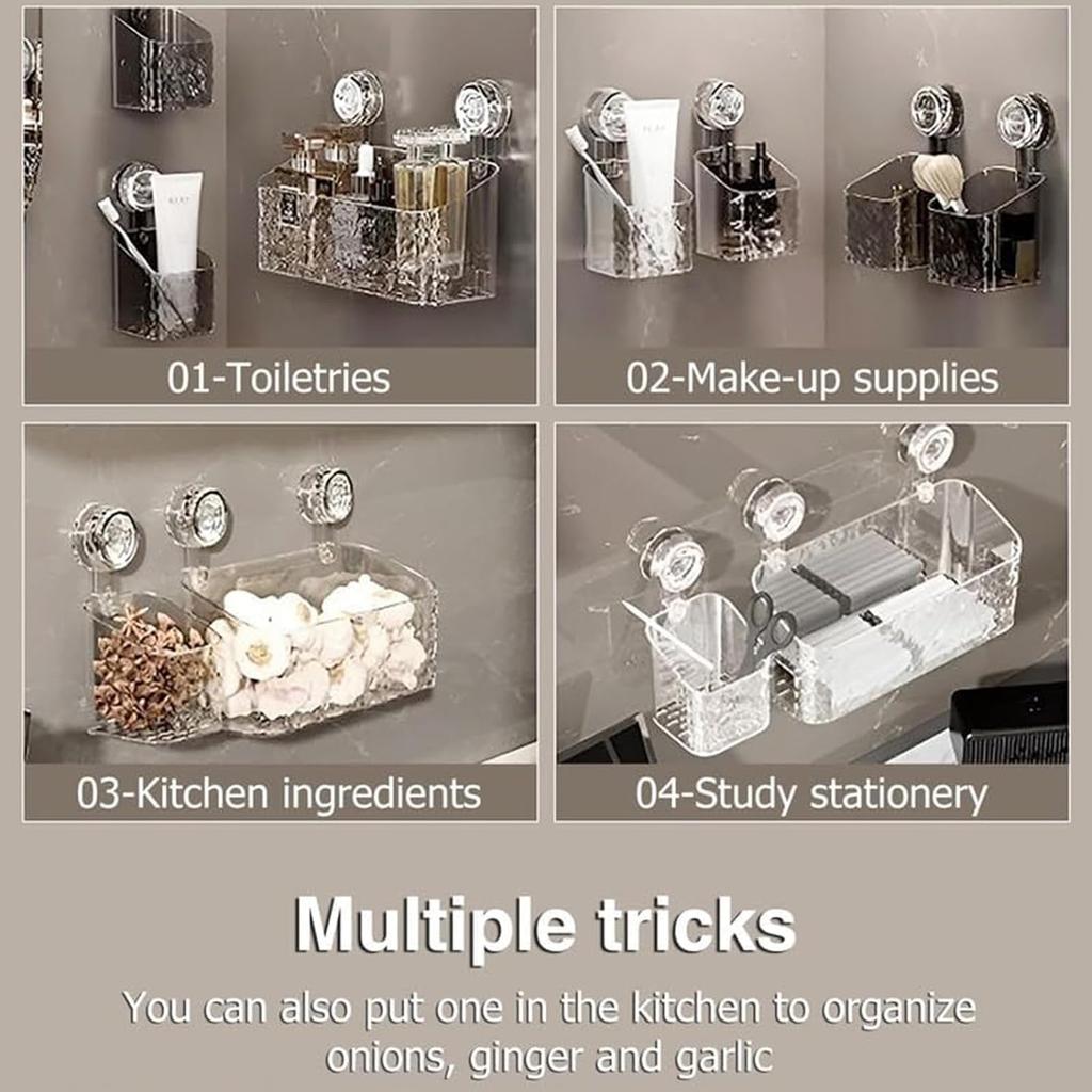 Bathroom Suction Cups Shelves Hole-free Wall Mounted Nail-free Storage Rack Restroom Toilet Bath Table Sanitary Room Supplies