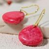 Bohemian Water Drop Earrings with Natural Stone Pendants & Copper Hooks