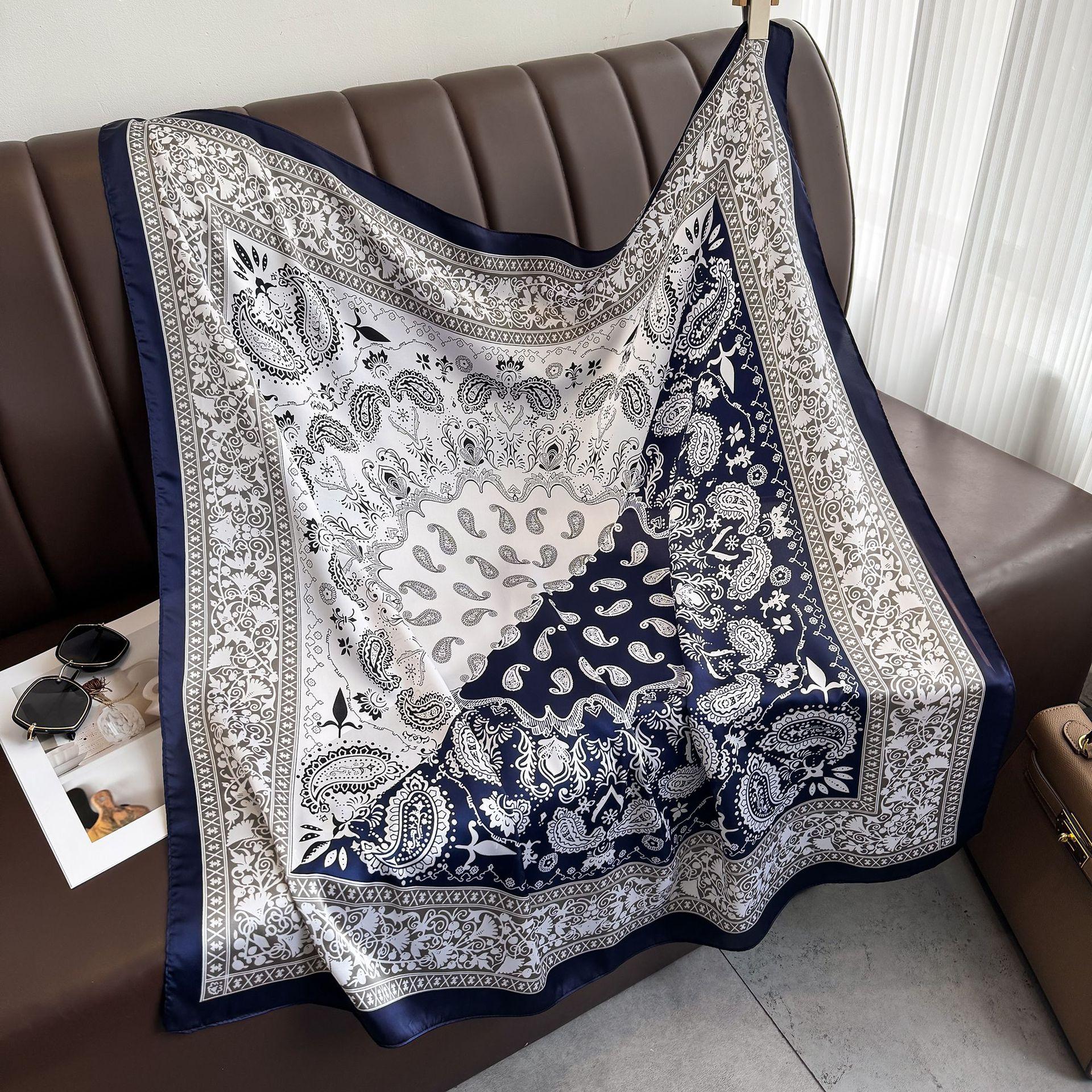 

Новый Большой Квадратный Шарф Шарф с Рисунком Кешью Женский Декоративный Шарф Маленький Шарф-Шаль 90*90cm