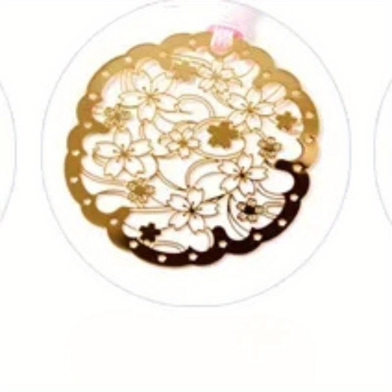 Cherry Blossom Series Chinese Style Hollow Bookmark Creative Small and Mini Brass Bookmark Page Clip