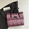 Popular textured bag women's 2025 autumn and winter new leopard print tote bag women's large-capacity commuting shoulder bag