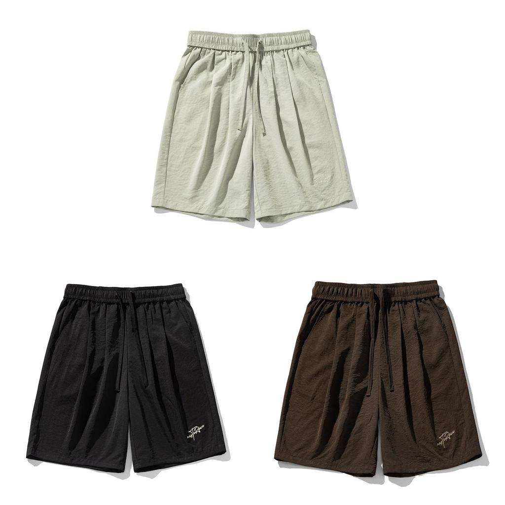 Vintage Style Shorts With Letter Embroidery For Youths