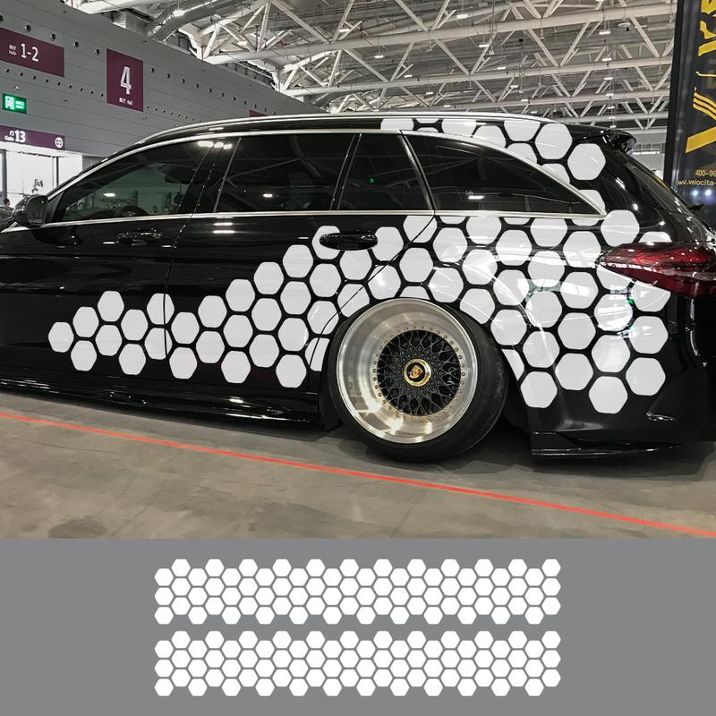 Car Stickers Door Side Vinyl Decor Auto Graphics Honeycomb Stylish Style Universal Decals External Tuning Accessories