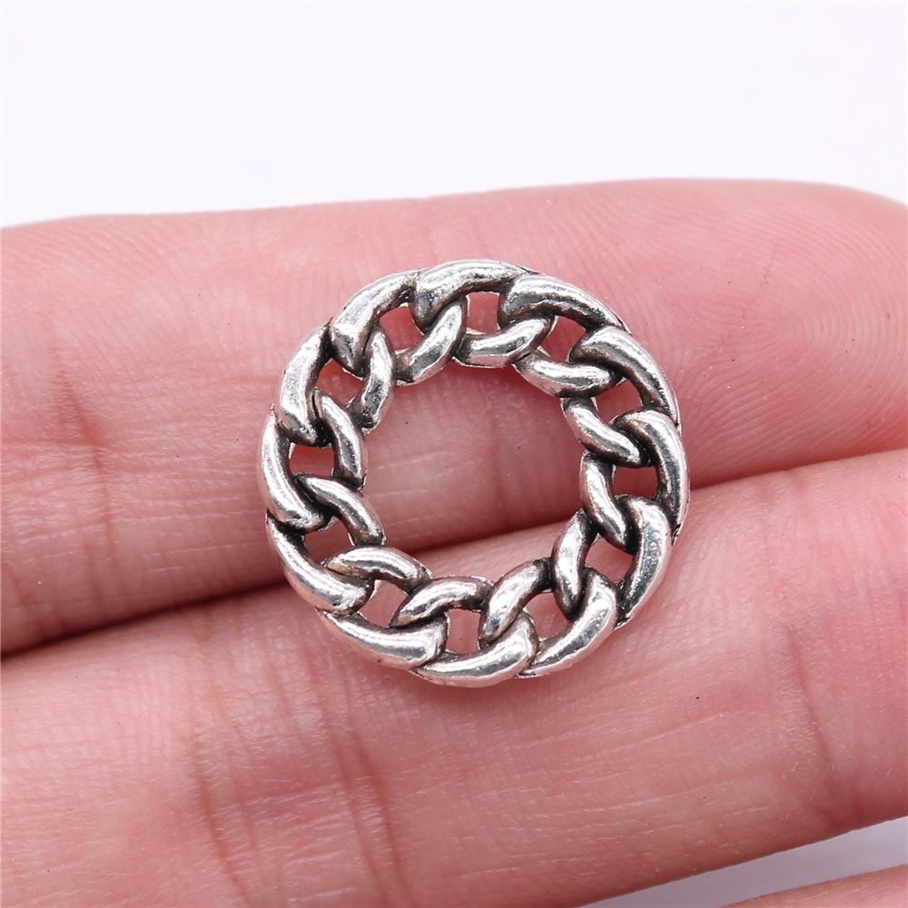 10pcs Round Circle Tibetan Bronze Silver Color Pendants Antique Jewelry Making DIY Handmade Craft Charms For Jewelry Making