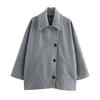 Women's European Style Turn-Down Collar Wool Overcoat, Winter Outerwear, Available in Multiple Colors
