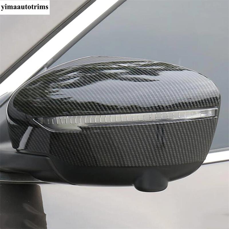 Door Handle / Rearview Mirror Cap Shell Cover Trim For Nissan Navara NP300 / Terra 2017 -  Chrome / Carbon Fiber Accessories