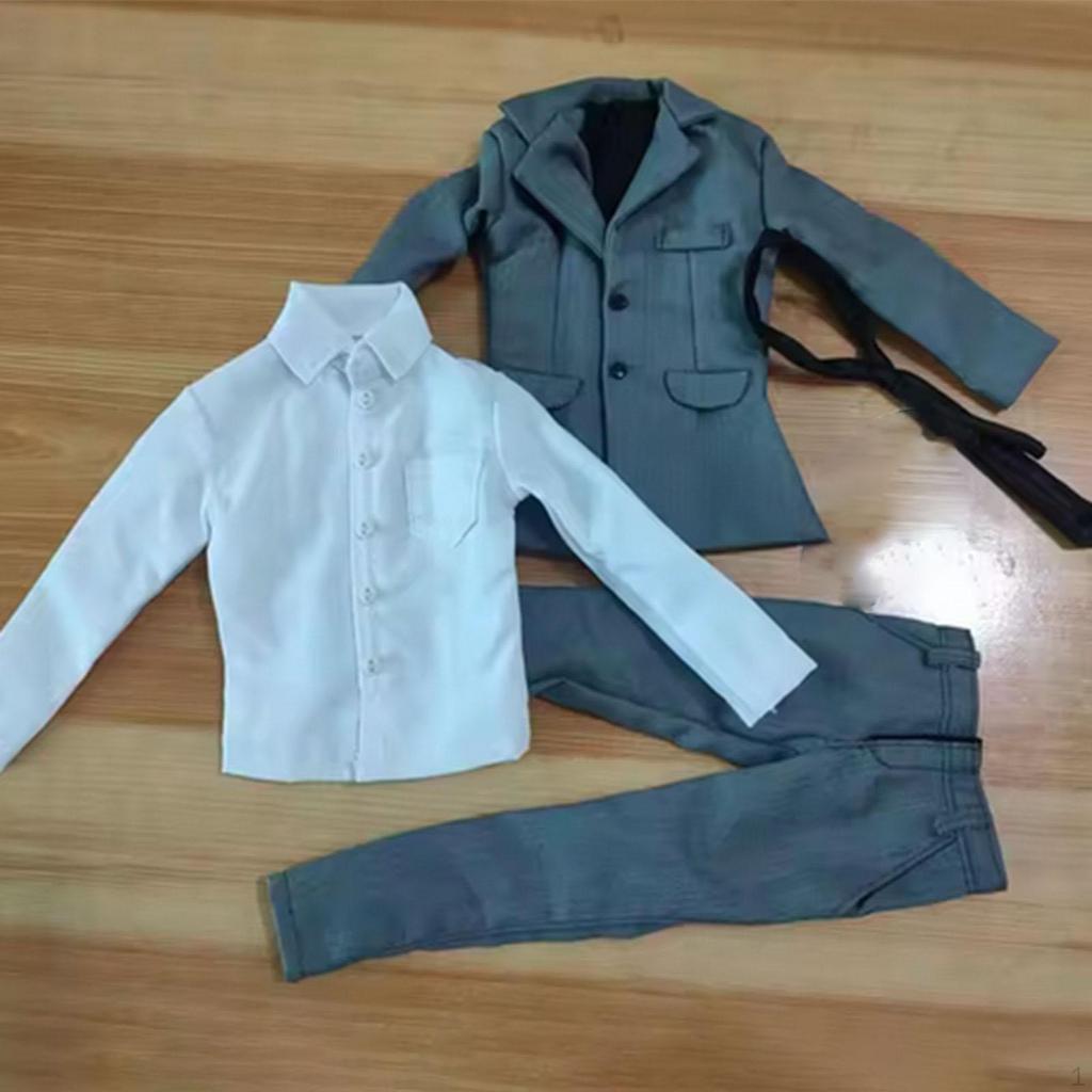 1/6 Male Figure Clothes Action Clothing Set Coat Pants Shirt Outfit,