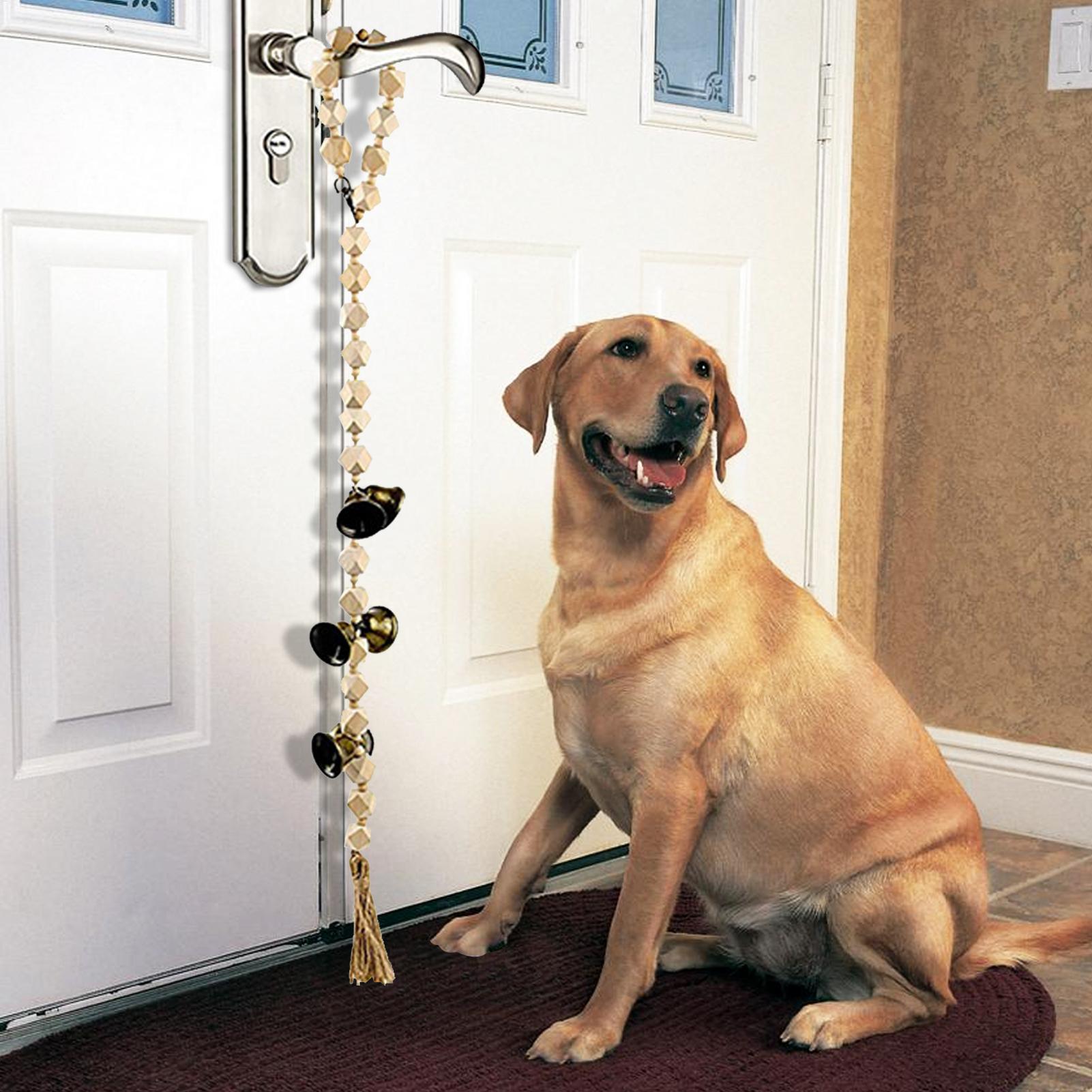 Potty Training Bells For Dogs Pee Trainer Alarm Wooden Beaded Dog Potty Training Bell For Bathroom Bedroom Patio Outside Toilet