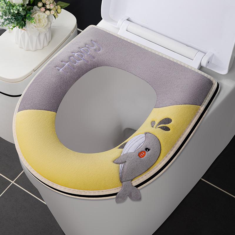

Новый милый коврик для унитаза в виде кита, моющийся, утолщенный, мягкий, для сиденья унитаза, домашний, переносной, чехол для туалета, чехол для горшка, зимняя теплая подушка