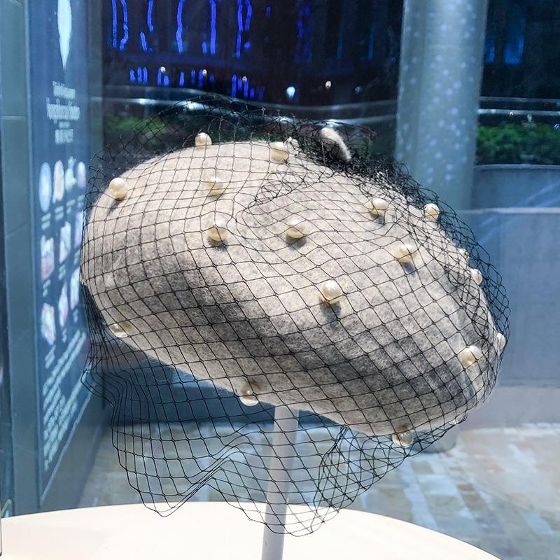 Women S Mesh Lace Beret Vintage Retro Large Head Size French Style Hat