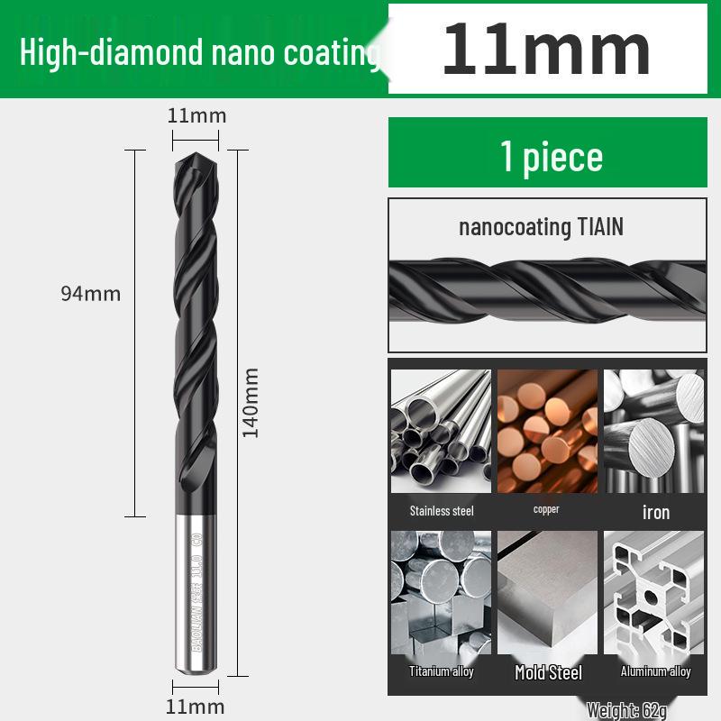 Nano Twist M35 Cobalt Straight Shank Drill Bit: Industrial-Grade with Large Capacity Spiral Flute for Fast Chip Removal