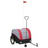 VidaXL Bicycle Trailer, Transport Cart with Safety Flag, Bicycle Stroller with Wheels and Hitch, 94146