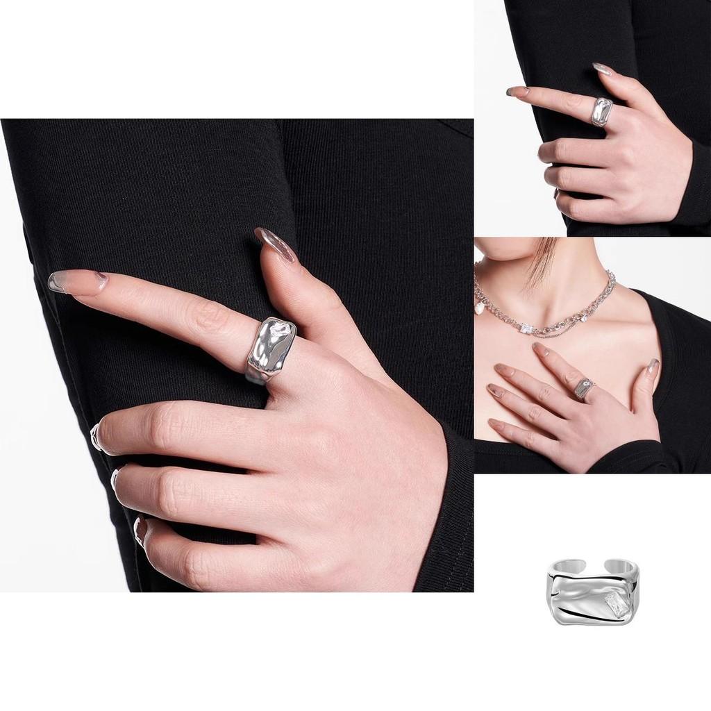 Chic Adjustable Geometric Zirconia Copper Ring For Women Fashionable Versatile Style
