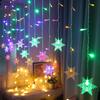 Christmas Lamp Atmosphere Decoration Hanging 0.4-0.6m Led Snowflake Lamp Curtain String Lamp Party Garden Eaves Decoration.