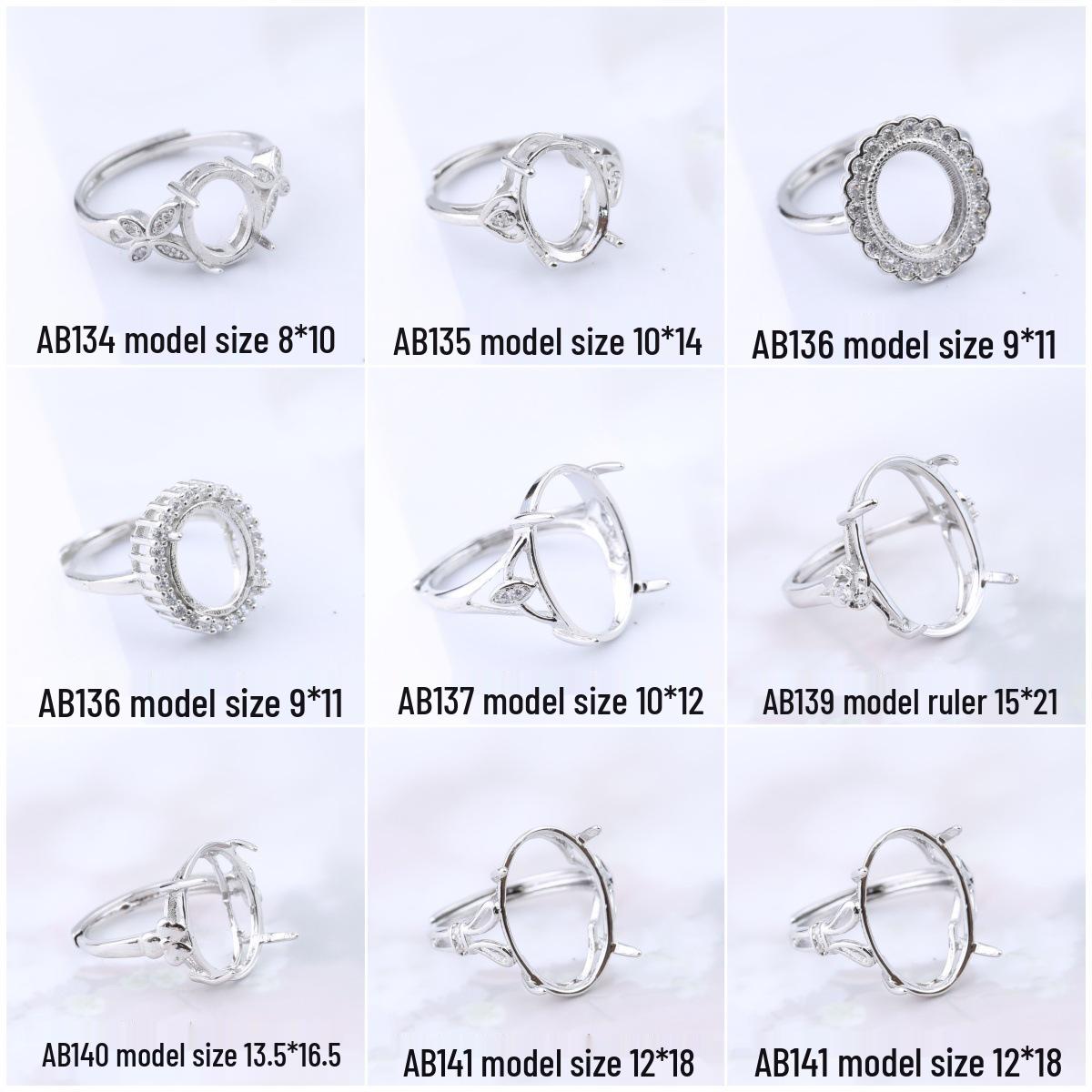 

White Gold-Plated Women s Open Ring Setting for Amber or Gemstones Adjustable Open