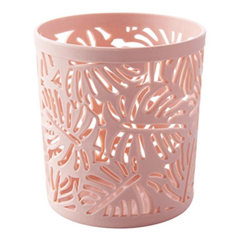 Creative Hollow Leaves Pencil Pot Holder Brush Storage Container Desk Organizer Plastic Stationery Pen Holder Office Supplies