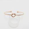 Rose Gold Heart Knot Bangle - Versatile European & American Open Bracelet for Women