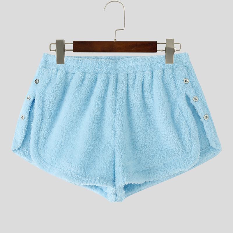 

INCERUN Women Elastic Waist Furry Splits Side Summer Mini Shorts Pants Underwear M синий